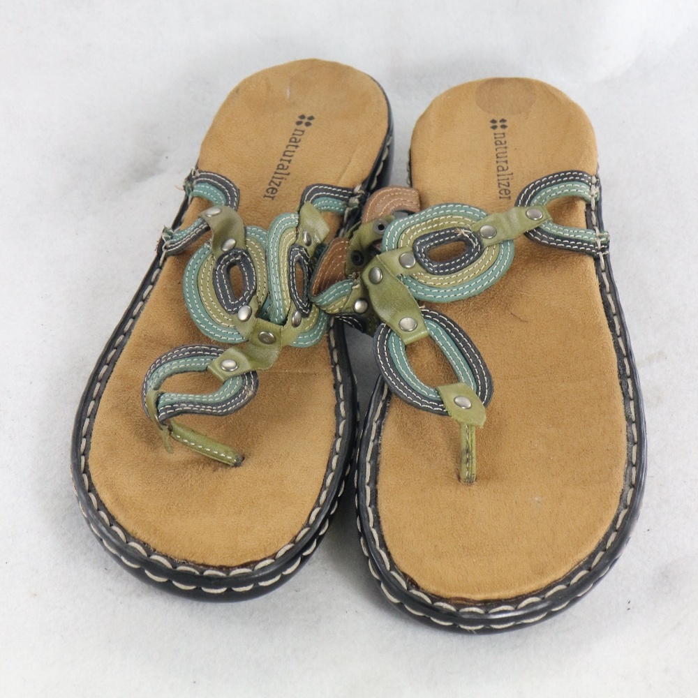 Naturalizer THEYER Leather Flip Flop Thong Sandals - Picture 2 of 8